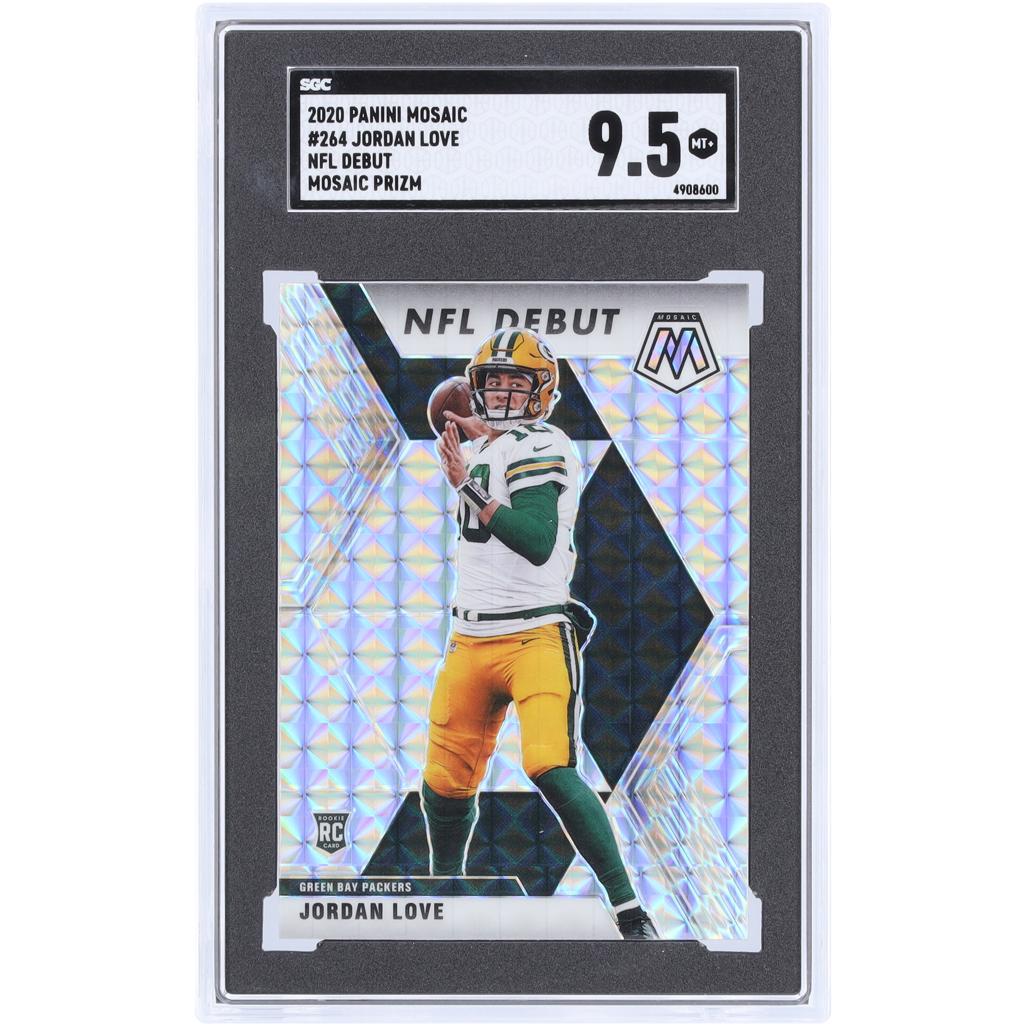 Jordan Love Green Bay Packers 2020 Panini Mosaic Mosaic Prizm #264 SGC Authentifizierte 9,5 Rookie-Karte