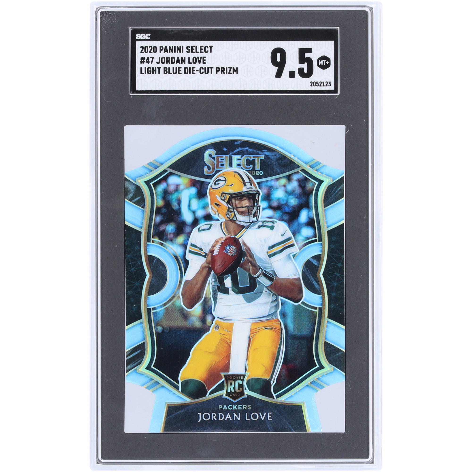 Jordan Love Green Bay Packers 2020 Panini Select Hellblau Gestanzt #47 SGC Authentifizierte 9.5 Rookie-Karte