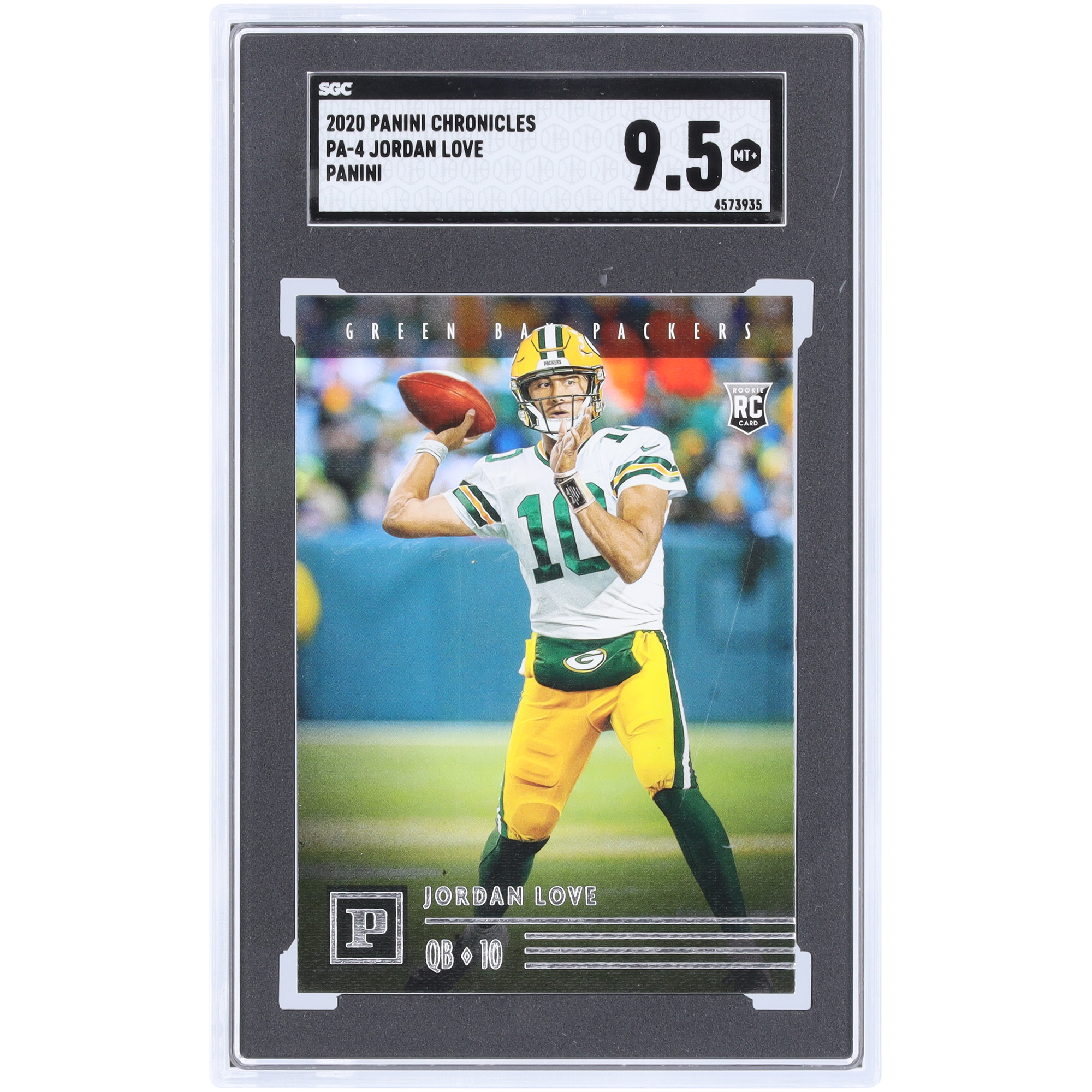 Jordan Love Green Bay Packers 2020 Panini Chronicles Canvas #PA-4 SGC Authentifizierte 9,5 Rookie-Karte