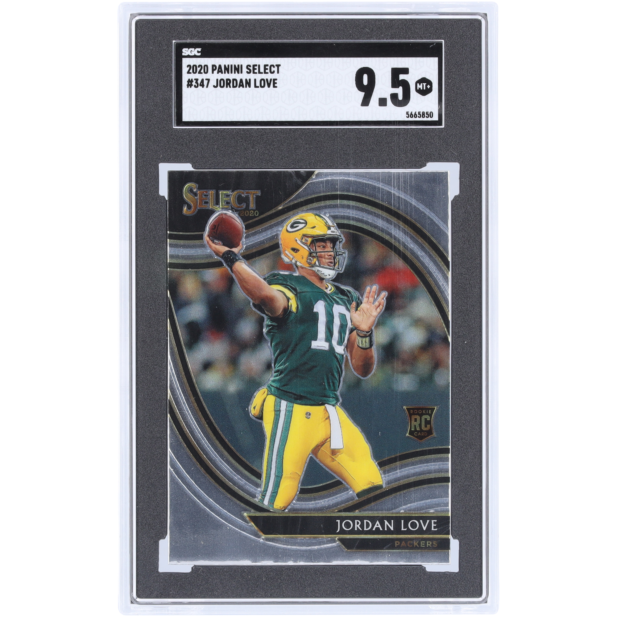 Jordan Love Green Bay Packers 2020 Panini Select #347 SGC Authentifizierte 9.5 Rookie-Karte