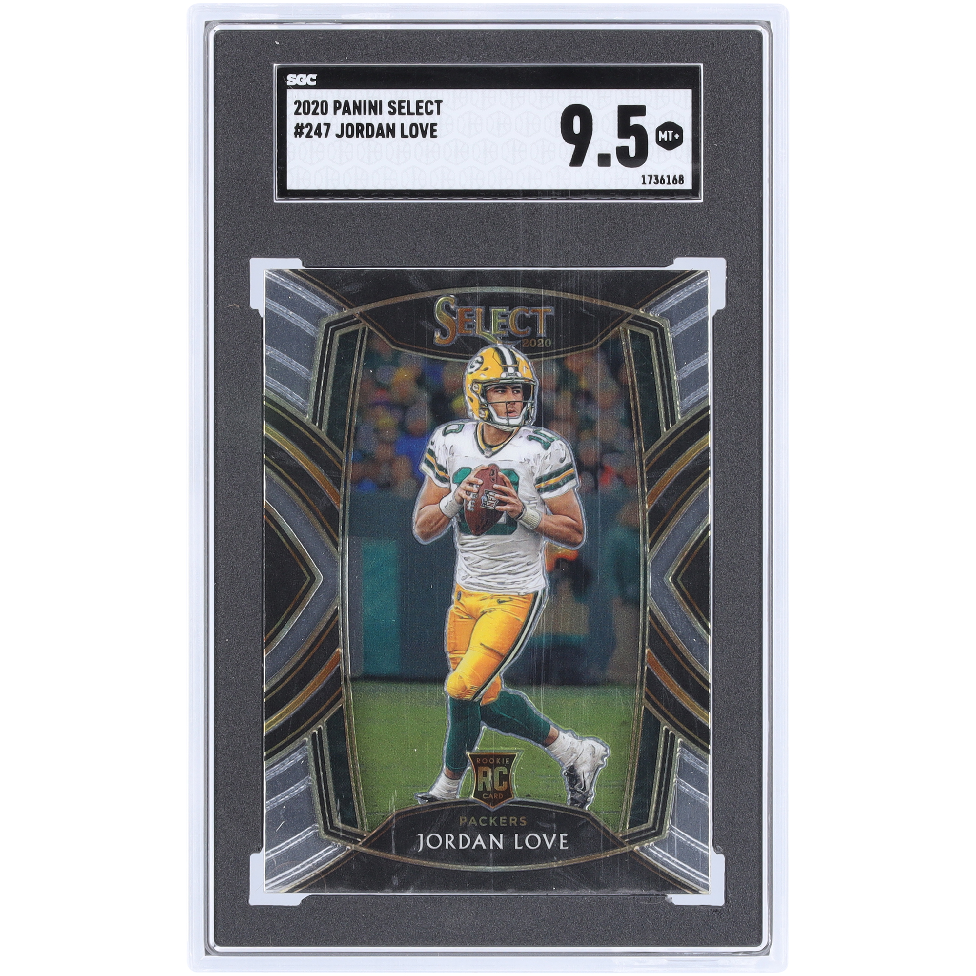 Jordan Love Green Bay Packers 2020 Panini Select #247 SGC Authentifizierte 9.5 Rookie-Karte