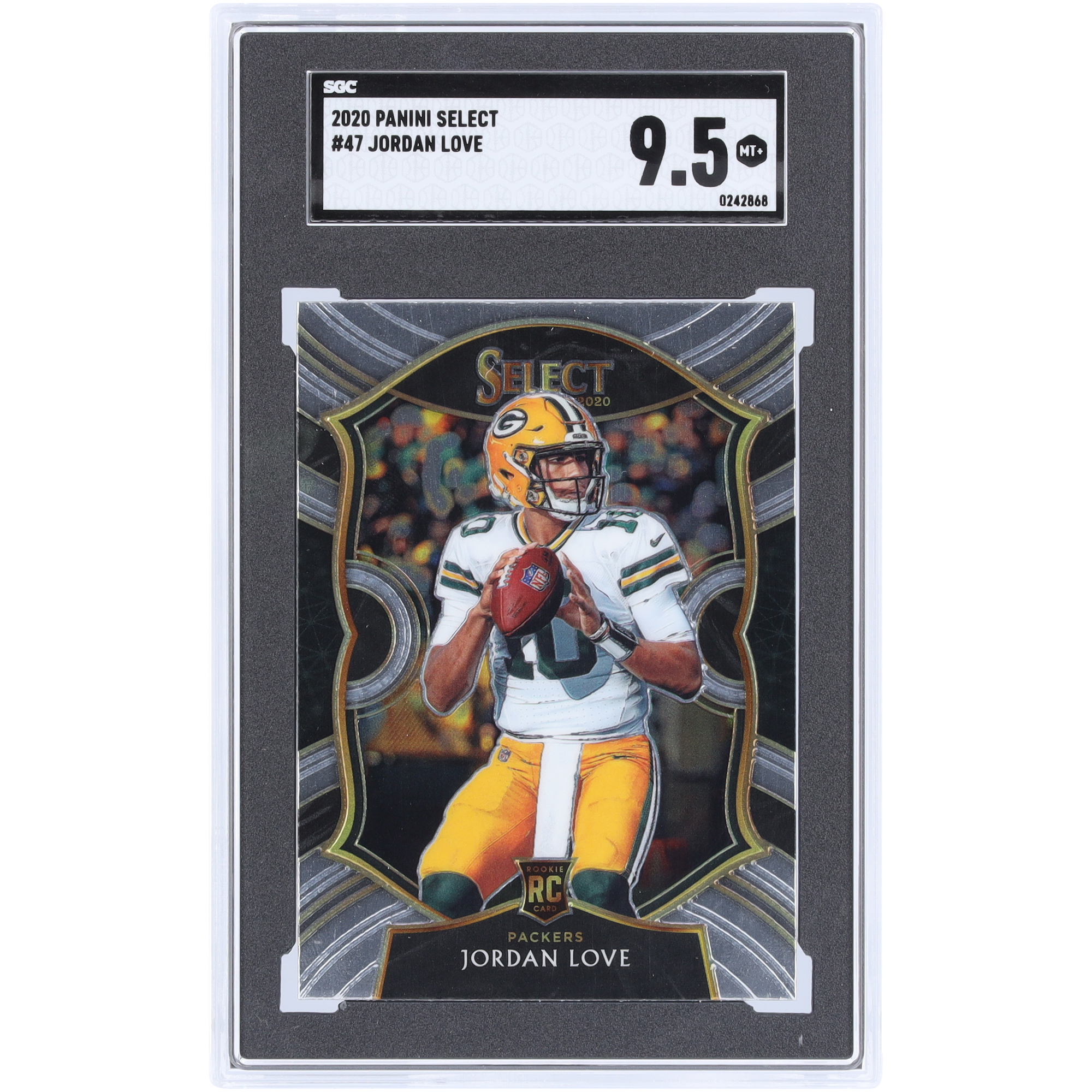 Jordan Love Green Bay Packers 2020 Panini Select #47 SGC Authentifizierte 9,5 Rookie-Karte