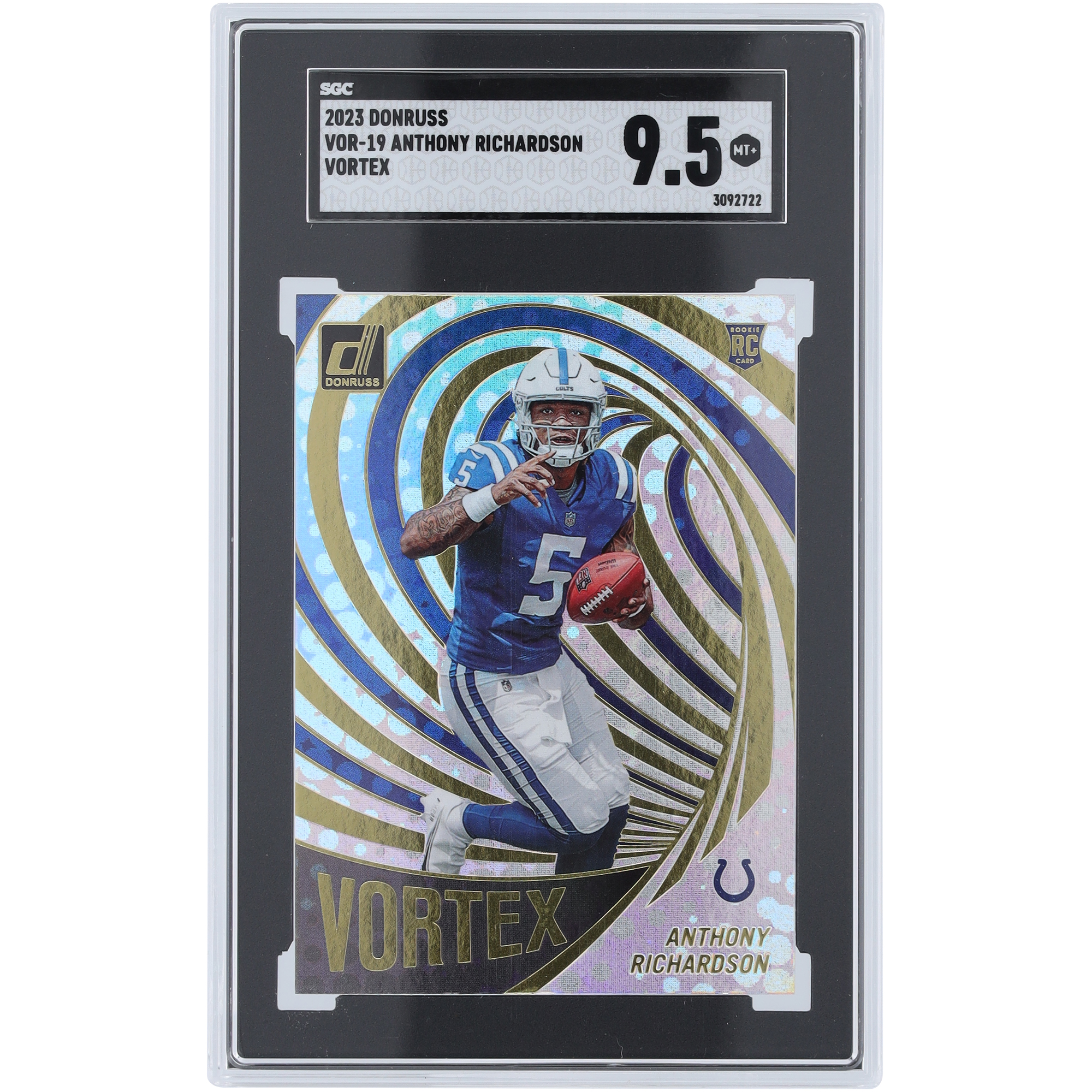 Anthony Richardson Indianapolis Colts 2023 Panini Donruss Vortex #VOR-19 SGC Authentifizierte 9.5 Rookie-Karte