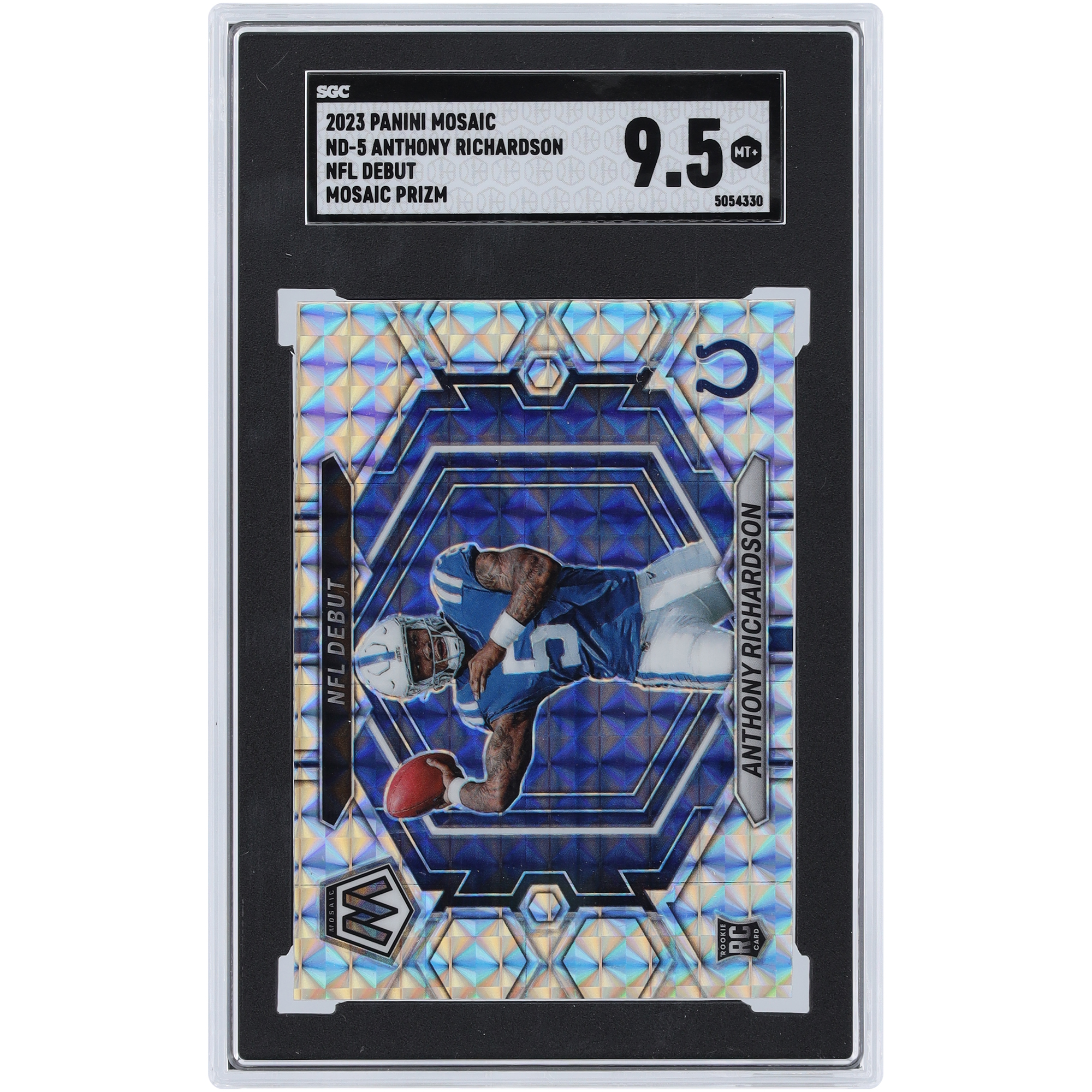 Anthony Richardson Indianapolis Colts 2023 Panini Mosaic Mosaic Prizm #ND-5 SGC Authentifizierte 9.5 Rookie-Karte