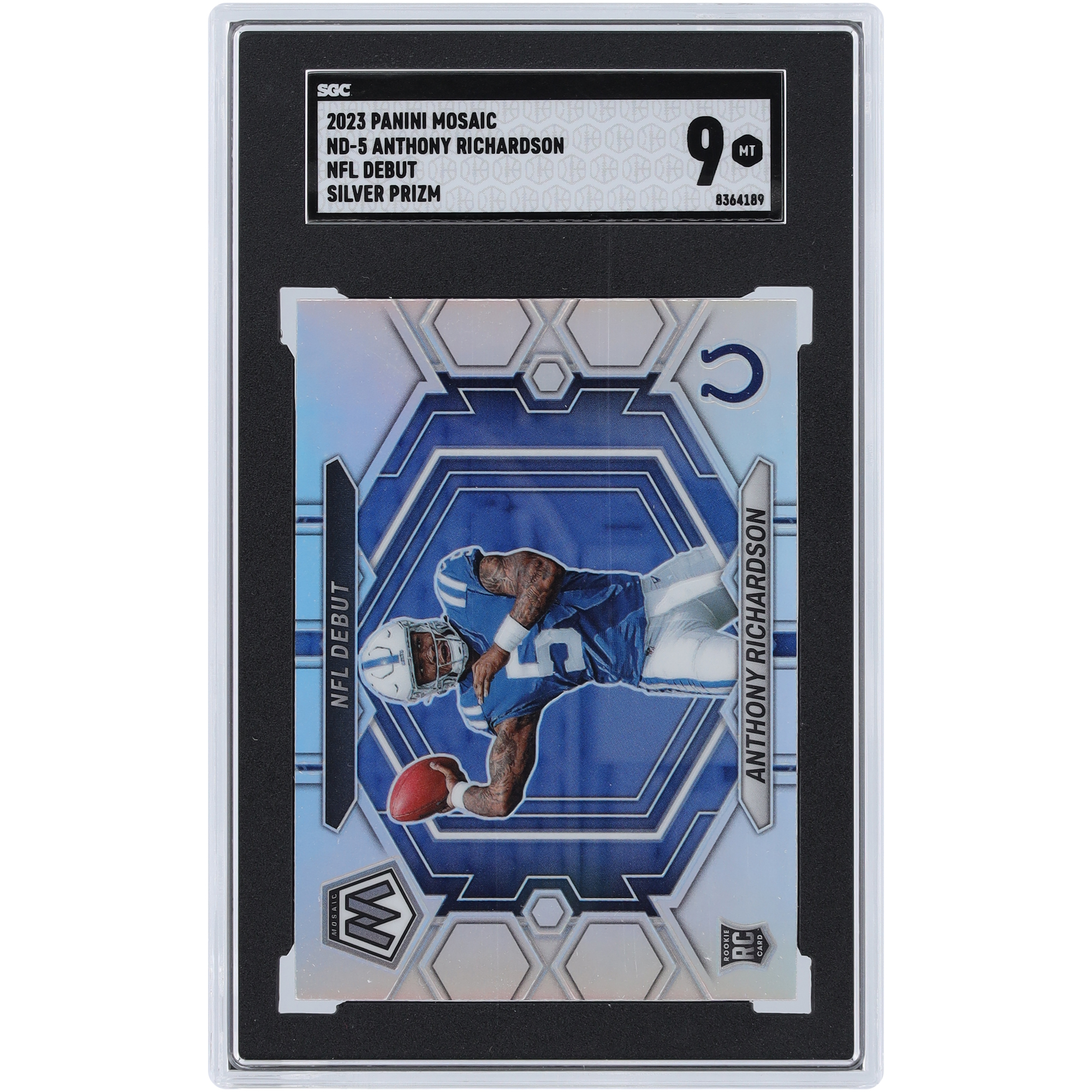 Anthony Richardson Indianapolis Colts 2023 Panini Mosaic Silver Prizm #ND-5 SGC Authentifizierte 9 Rookie-Karte