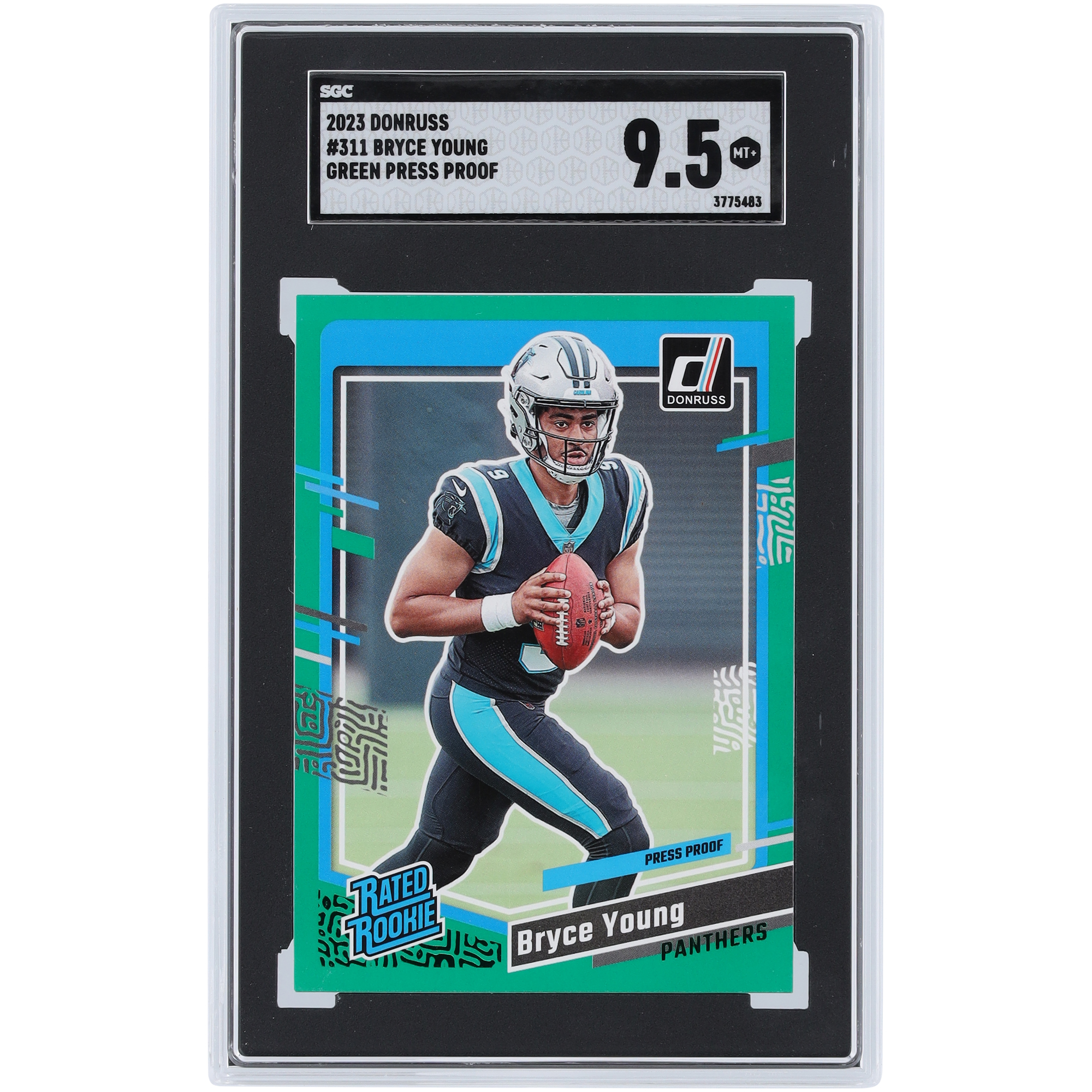 Bryce Young Carolina Panthers 2023 Panini Donruss Press Proof Grün #311 SGC Authentifizierte 9.5 Rookie-Karte