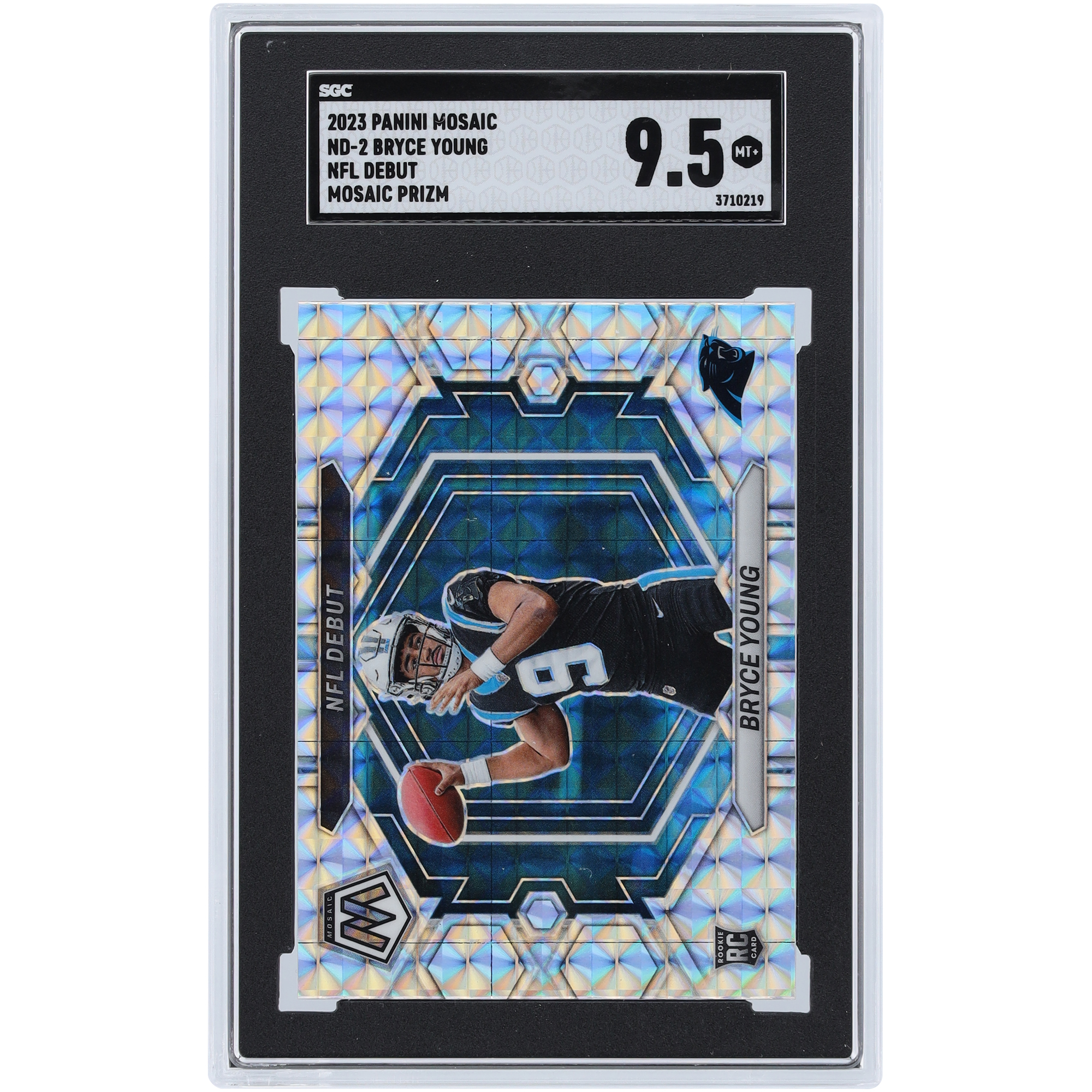 Bryce Young Carolina Panthers 2023 Panini Mosaic Mosaic Prizm #ND-2 SGC Authentifizierte 9.5 Rookie-Karte