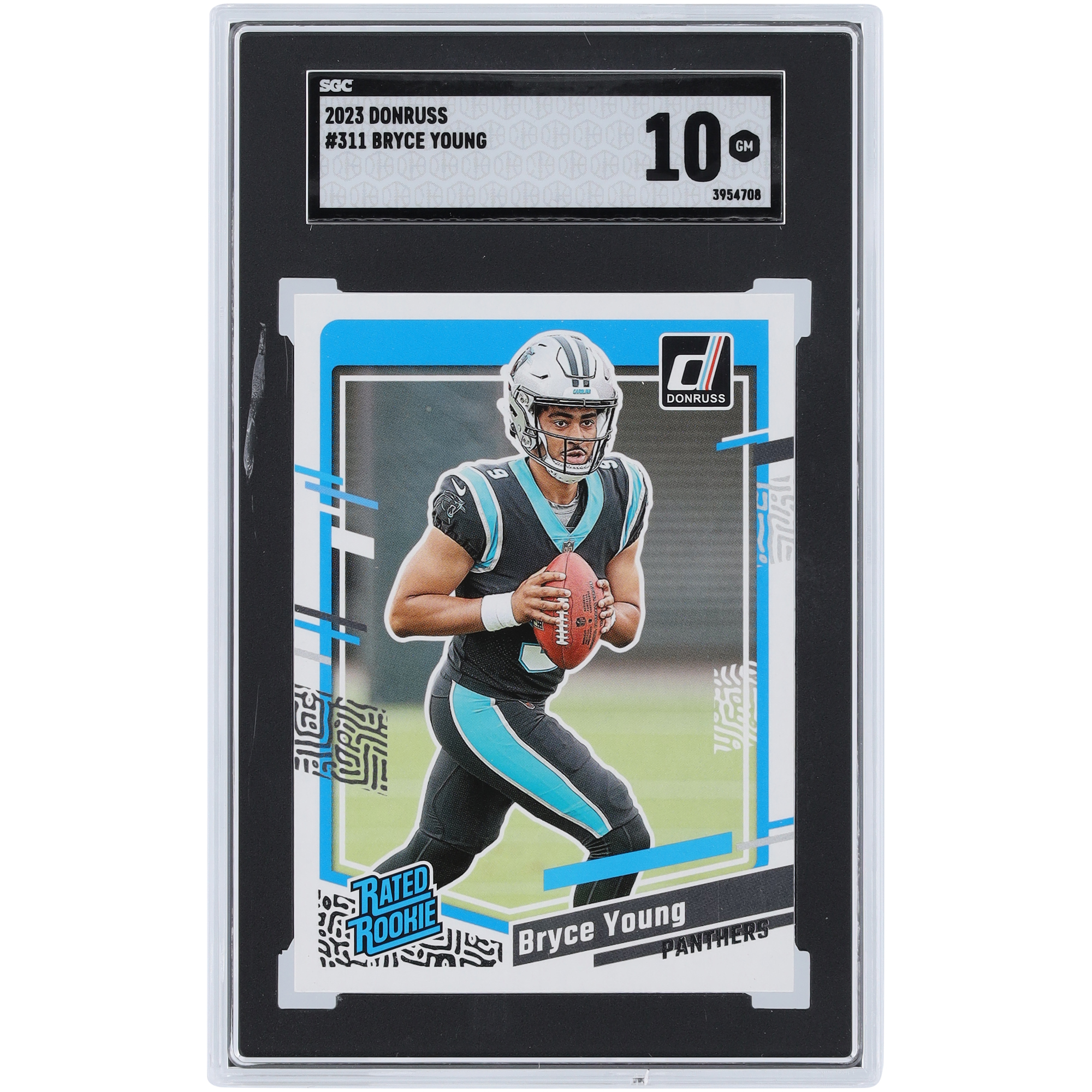 Bryce Young Carolina Panthers 2023 Panini Donruss bewertet Rookie #311 SGC authentifizierte 10 Rookie-Karte