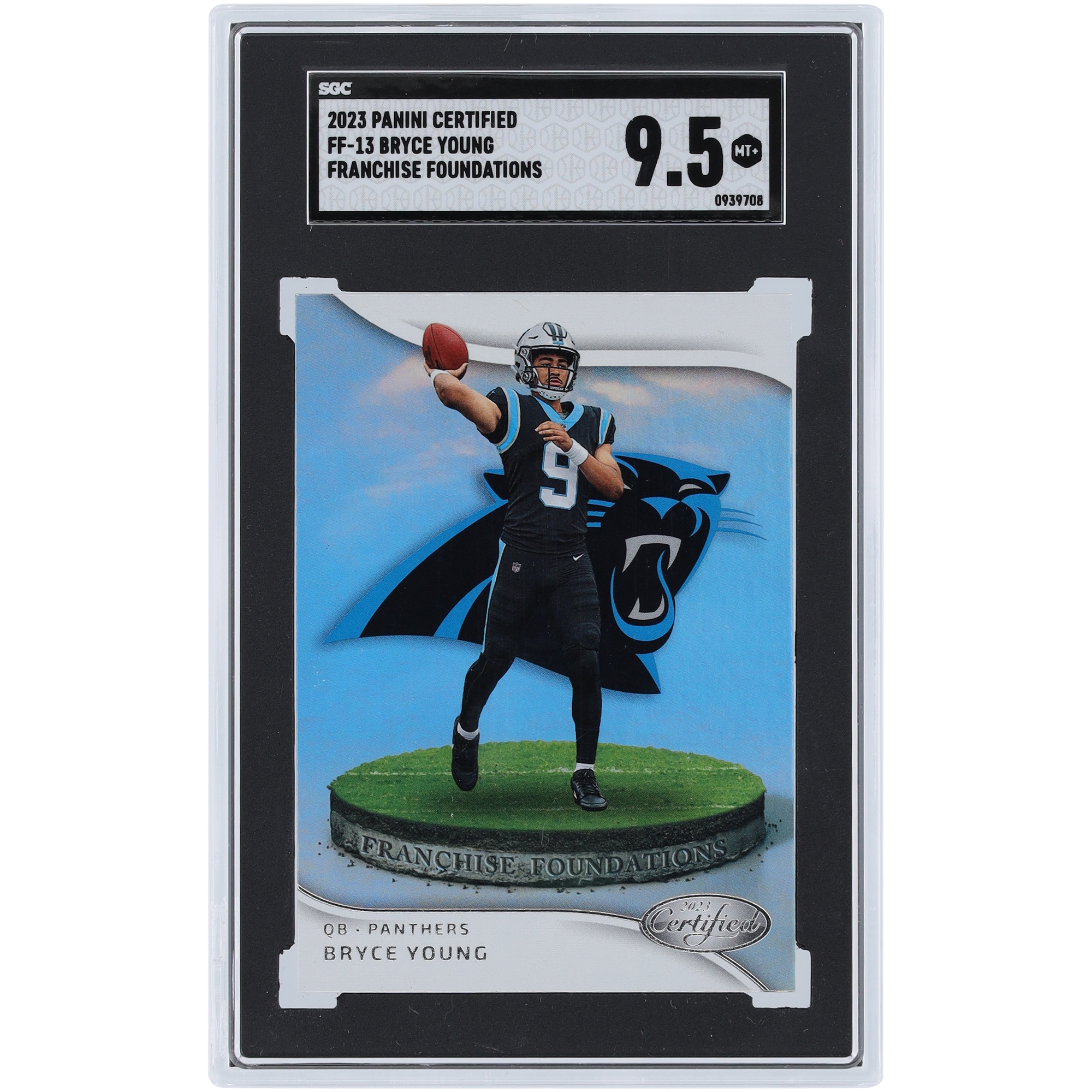 Bryce Young Carolina Panthers 2023 Panini Certified Franchise Foundations #FF-13 SGC Authentifizierte 9.5 Rookie-Karte