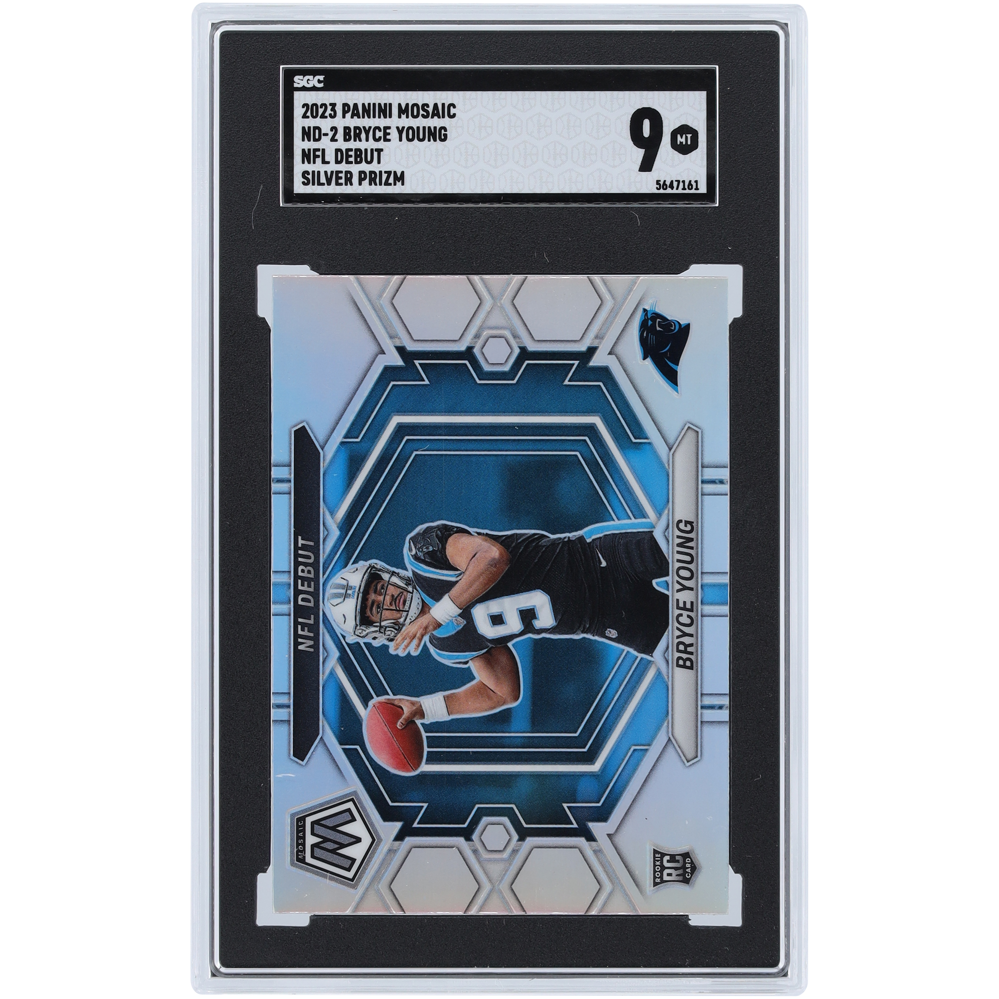 Bryce Young Carolina Panthers 2023 Panini Mosaic Silver Prizm #ND-2 SGC Authentifizierte 9 Rookie-Karte