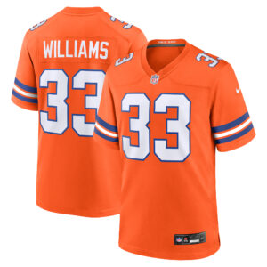 Denver Broncos Nike Mile High Collection 1977 Throwback Trikot – Orange – Javonte Williams – Herren