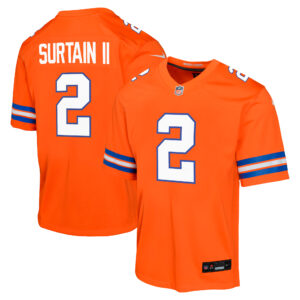 Denver Broncos Nike Mile High Collection 1977 Throwback Trikot – Orange – Patrick Surtain II – Jugendliche