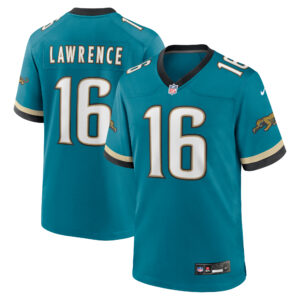 Jacksonville Jaguars Nike Game Sekundär Throwback Ausweichtrikot – Blaugrün – Trevor Lawrence – Herren