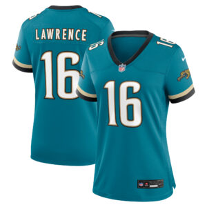 Jacksonville Jaguars Nike Game Sekundär Throwback Ausweichtrikot – Blaugrün – Trevor Lawrence – Damen