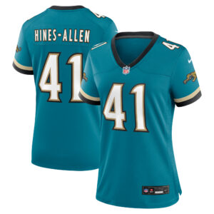 Jacksonville Jaguars Nike Game Sekundär Throwback Ausweichtrikot – Blaugrün – Josh Hines-Allen – Damen