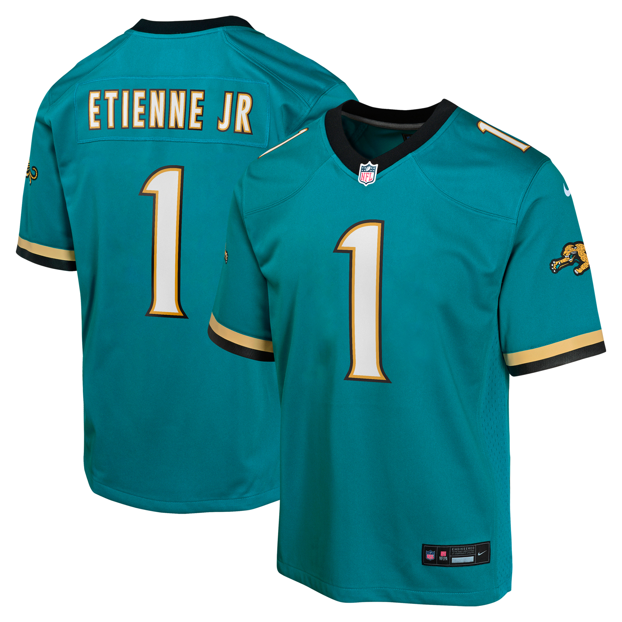 Jacksonville Jaguars Nike Game Sekundär Ausweichtrikot – Blaugrün – Travis Etienne Jr. – Jugendliche