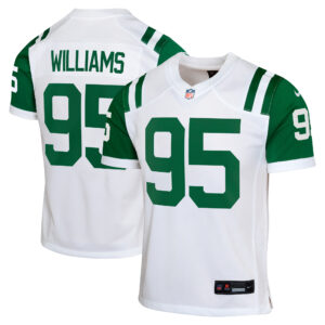 New York Jets Nike Classic Ausweichtrikot – Weiß – Quinnen Williams – Jugendliche