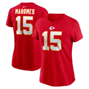 Rotes Nike Patrick Mahomes Kansas City Chiefs-T-Shirt mit Spielername und -nummer für Damen