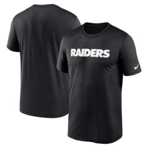 Schwarzes Nike Las Vegas Raiders Legend Wordmark Performance-T-Shirt für Herren