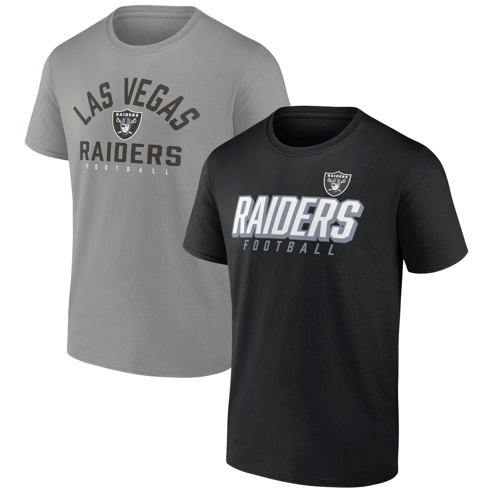 Herren Fanatics Schwarz/Silber Las Vegas Raiders Player Pack T-Shirt Kombi-Set