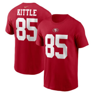 Nike George Kittle Scarlet San Francisco 49ers Spielername und -nummer T-Shirt für Herren