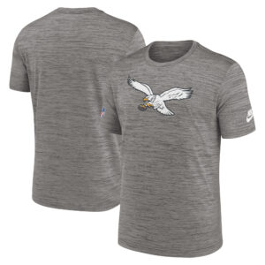 Philadelphia Eagles Sideline Alternative Logo Performance-T-Shirt für Herren, Heather Charcoal, Nike