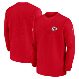 Nike Red Kansas City Chiefs 2023 Sideline Throwback Heavy Brushed Waffle Langarmshirt für Herren