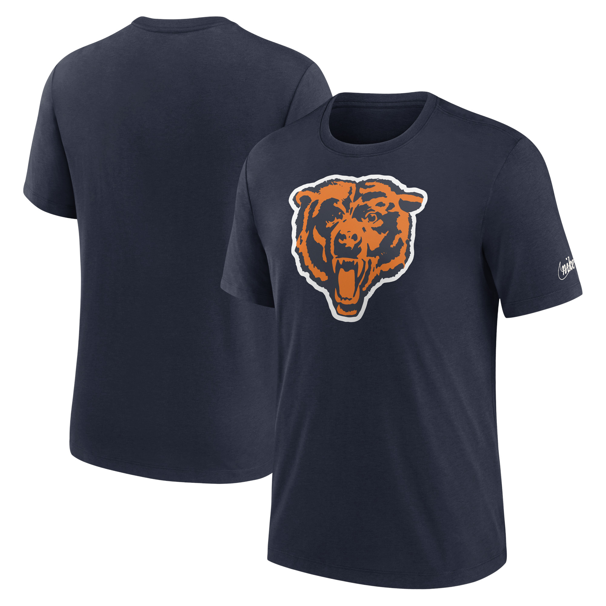 Nike Chicago Bears Rewind Logo Tri-Blend T-Shirt für Herren, Marineblau