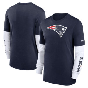 Nike New England Patriots Slub Fashion Langarm-T-Shirt für Herren, Heather Navy