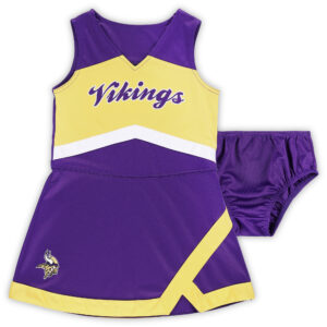 Lila Minnesota Vikings Zweiteiliges Cheer Captain-Pulloverkleid mit Pumphose für Mädchen im Vorschulalter