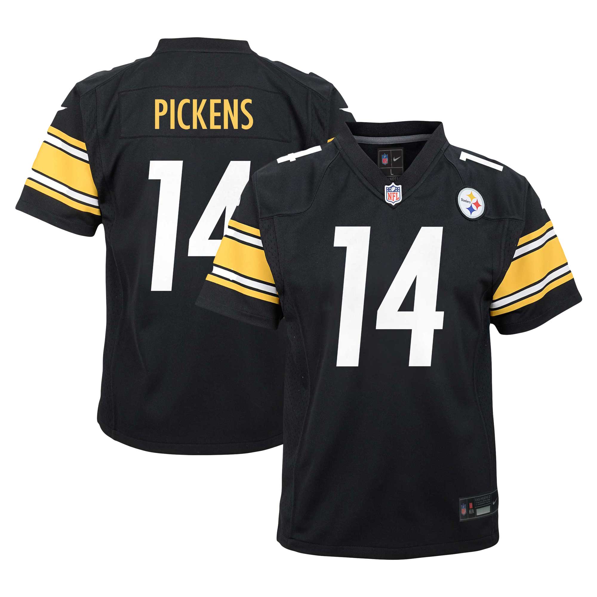 Schwarzes Nike George Pickens Spieltrikot der Pittsburgh Steelers für Jugendliche