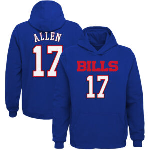 Josh Allen Royal Buffalo Bills Mainliner – Spielername und -nummer für Jugendliche – Pullover Hoodie