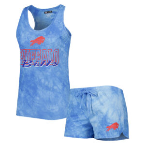 Concepts Sport Royal Buffalo Bills Billboard Schlafanzugset mit Rundhalsausschnitt, Racerback-Tanktop und Shorts für Damen