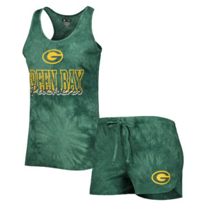 Concepts Sport Damen Schlafanzugset „Green Bay Packers Billboard“ mit Rundhalsausschnitt und Racerback-Tanktop und Shorts, Grün