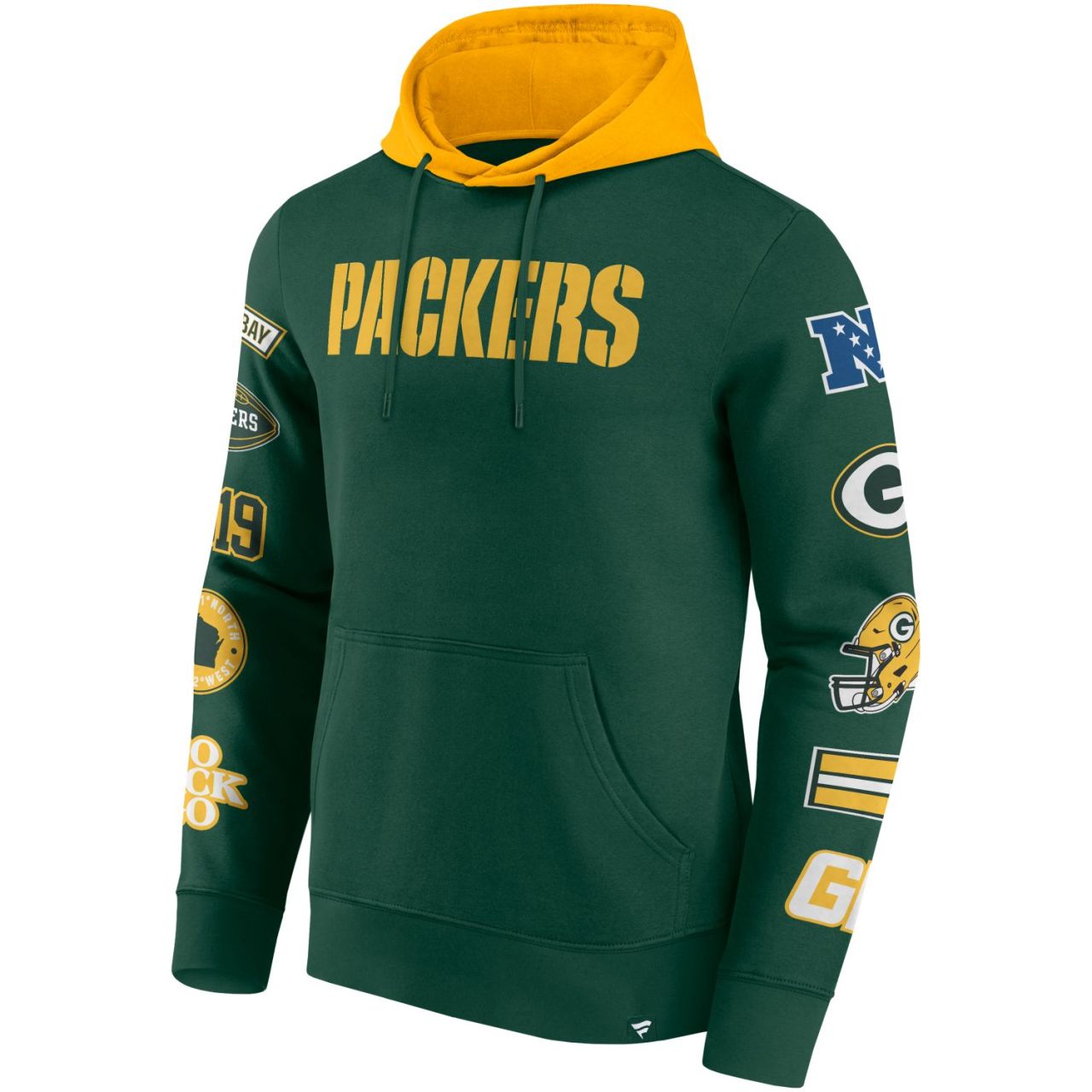 Green Bay Packers NFL Sleeve Prints Hoody