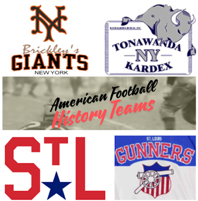 NFL History Teams: New York Brickley´s Giants, Towanda Kardex / Lumbermen, St. Louis All Stars und St. Louis Gunners