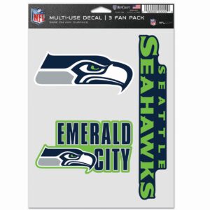 NFL Aufkleber Multi-Use 3er Set 20x15cm – Seattle Seahawks