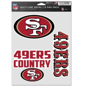 NFL Aufkleber Multi 3er Set 20x15cm – San Francisco 49ers