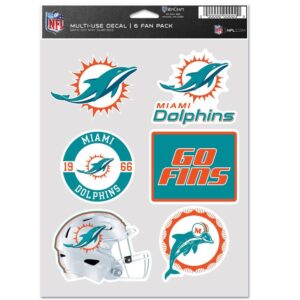 NFL Aufkleber Multi-Use 6er Set 19x14cm Miami Dolphins