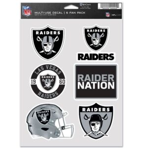 NFL Aufkleber Multi-Use 6er Set 19x14cm Las Vegas Raiders