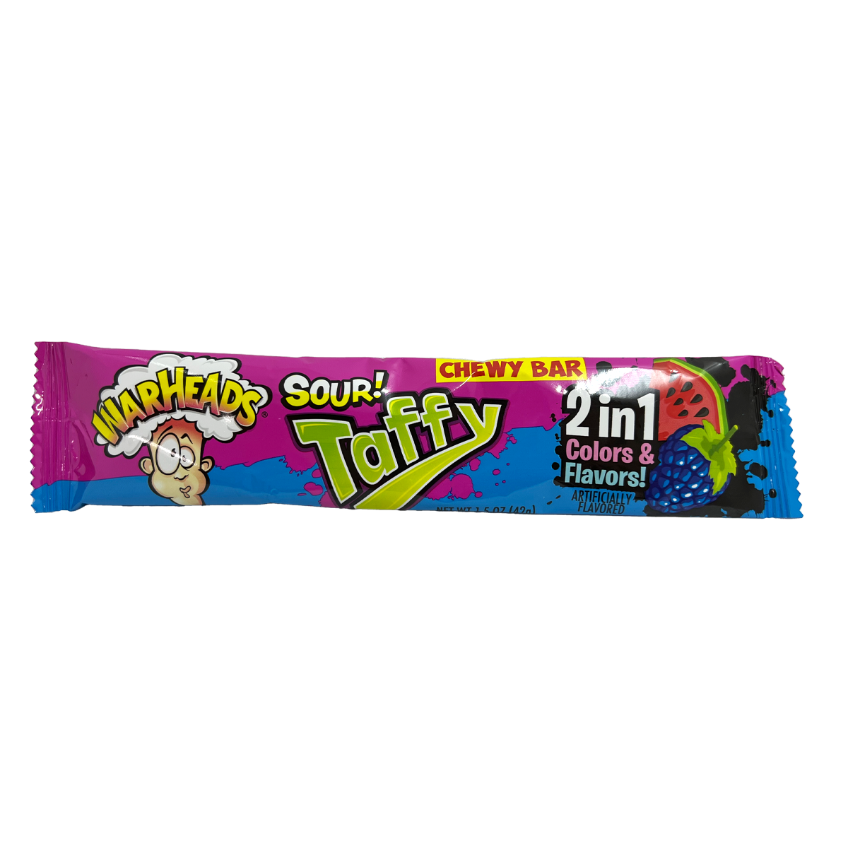 Warheads Sour Taffy Bar 2 in 1 – 42g – MHD 29.09.2023