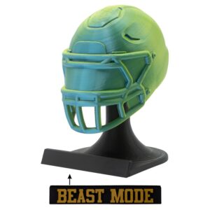 American Football MVP Helm Trophäe blau-grün Helm + Ständer Beast Mode