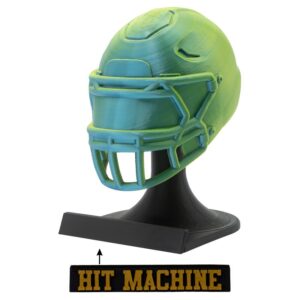 American Football MVP Helm Trophäe blau-grün Helm + Ständer Hit Machine