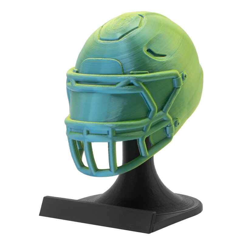 American Football MVP Helm Trophäe blau-grün Helm + Ständer kein Druck