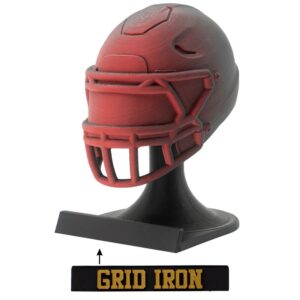 American Football MVP Helm Trophäe rot-schwarz Helm + Ständer Grid Iron