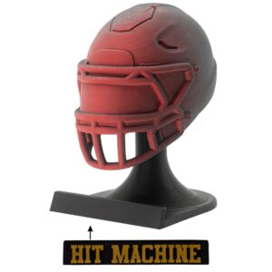 American Football MVP Helm Trophäe rot-schwarz Helm + Ständer Hit Machine