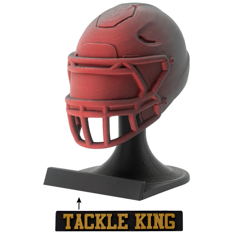 American Football MVP Helm Trophäe rot-schwarz Helm + Ständer Tackle King