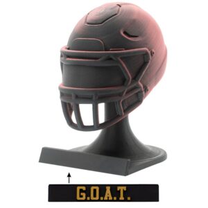 American Football MVP Helm Trophäe schwarz-rot Helm + Ständer GOAT