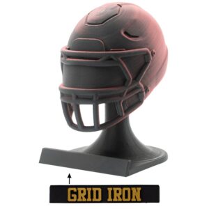 American Football MVP Helm Trophäe schwarz-rot Helm + Ständer Grid Iron