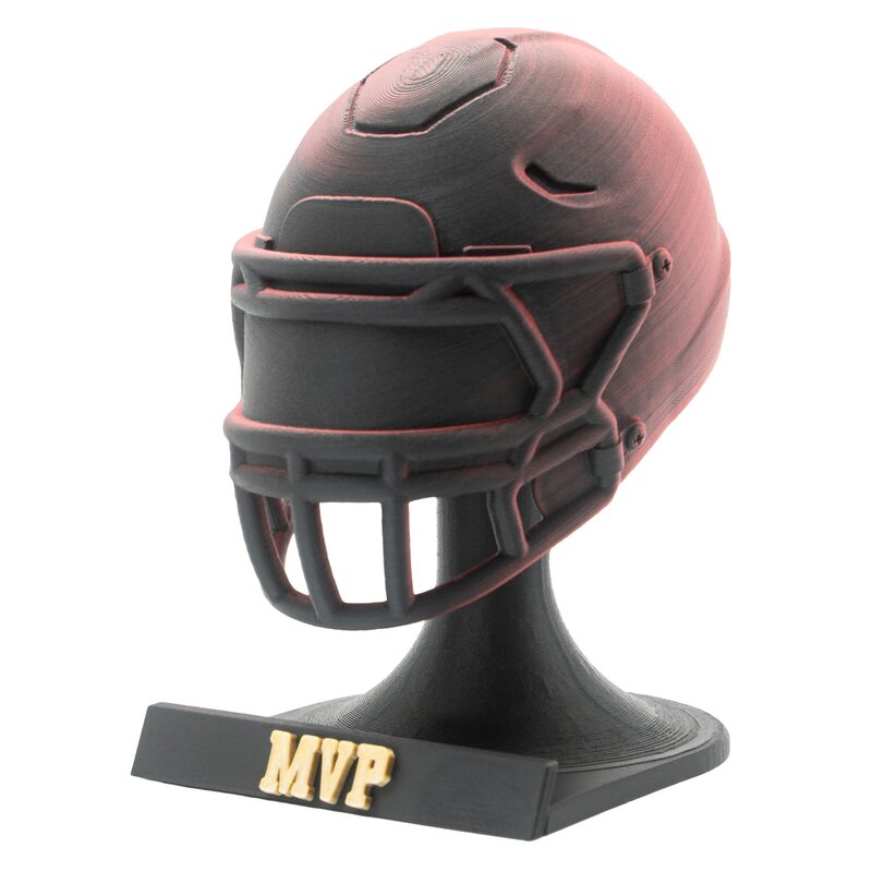 American Football MVP Helm Trophäe schwarz-rot Helm + Ständer MVP